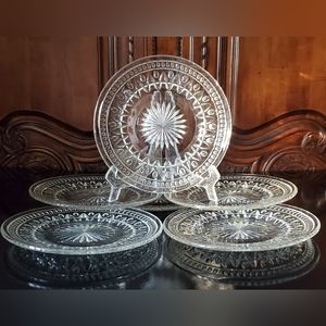 (6) Vntg 8 1/2" "Park Lane" Clear Plates by Colony
